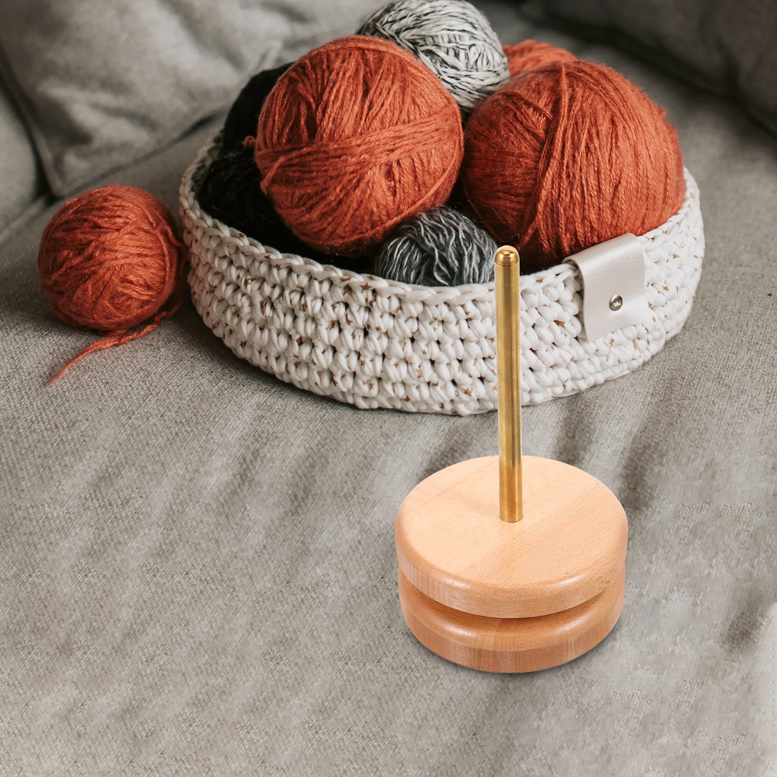 

Wooden Rotatable Spool Holder for Sewing Thread Yarn Storage Rack Stand Organizer Embroidery Quilting Projects Household