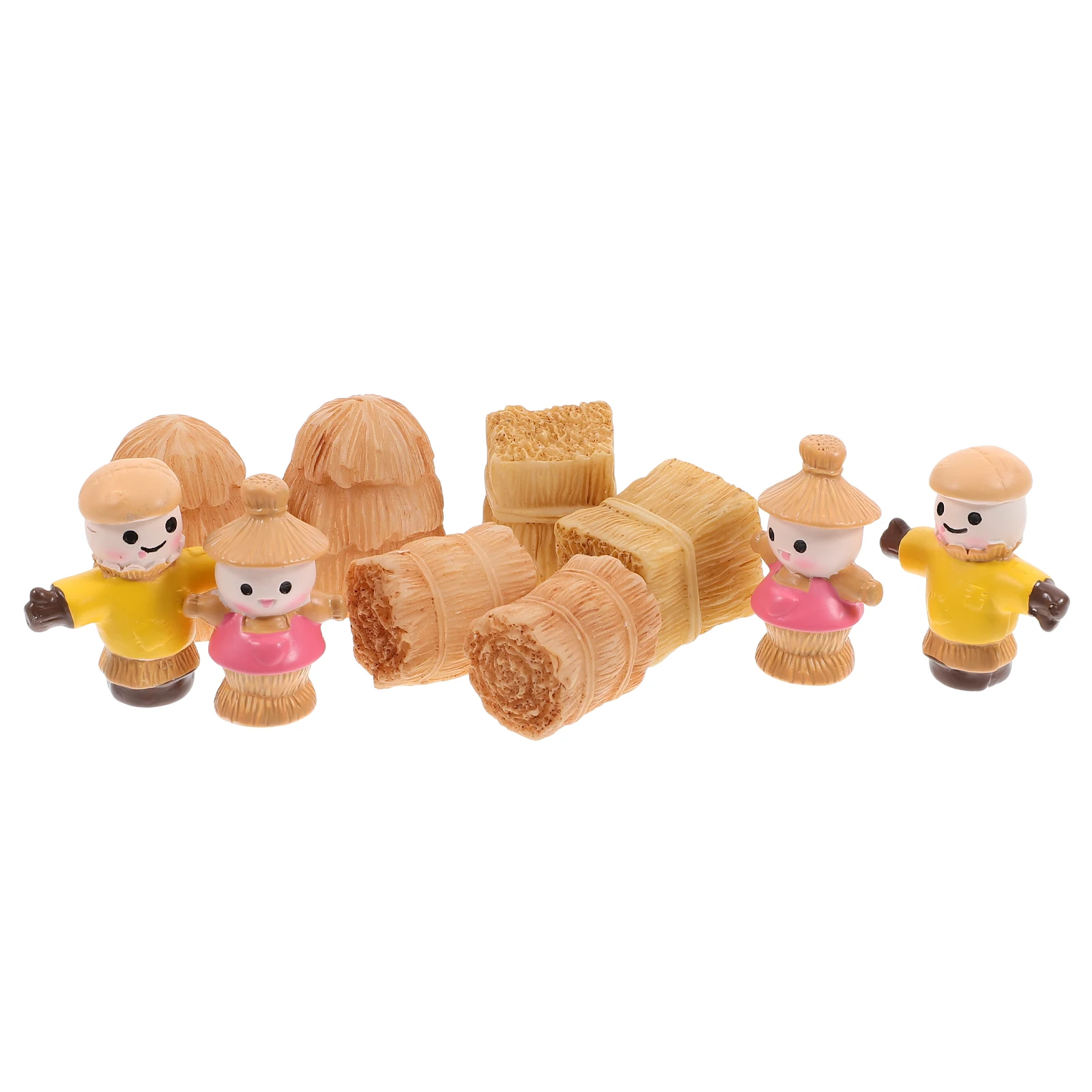 

10 Pcs Farm Haystack Ornaments Mini Decoration Micro-landscape Garden Straw Craft Haybales
