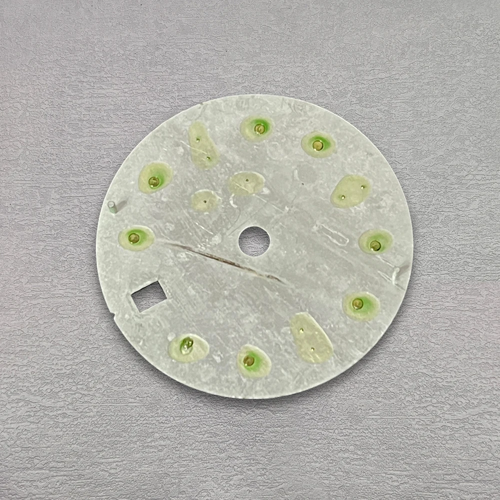 28.5mm S Logo Dial GMT Meteorite Dial Fit NH34 Movement Ice Blue Luminous Watch Modification Accessories