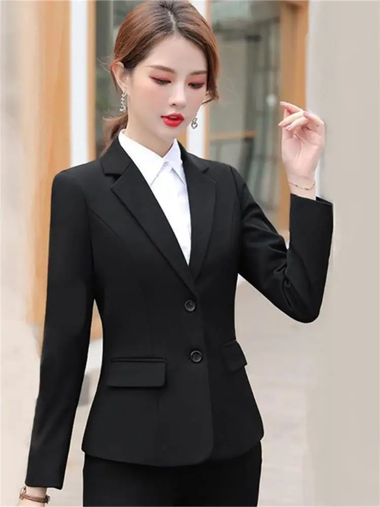 Casual Black Professional Suit Jacket for Women Spring Autumn New Style Interview Formal Wear High-End Feeling Office West Co...