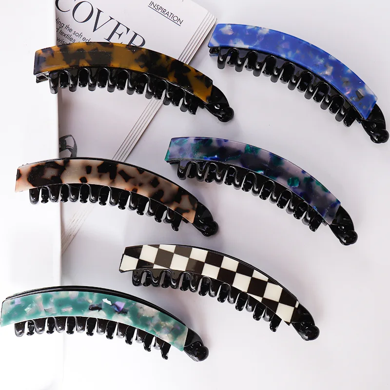 Blue Vintage Braided Hair Clips Ponytail Holder Fashion Banana Clip Women Girls Wave Ponytail Hair Pins Hair Styling Accessories