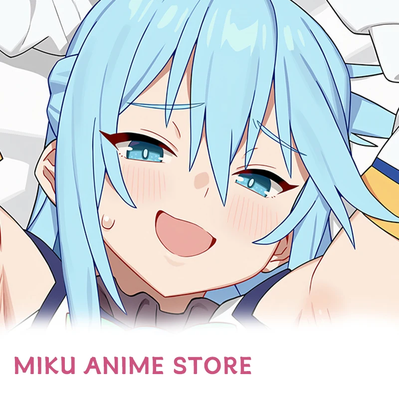 Dakimakura Cover Anime Kono Subarashii Sekai Ni Shukufuku Wo! Aqua Double-Sided Print Pillowcase Life-Size 2way Body Pillow
