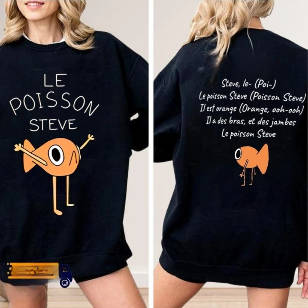 2025 Steve Le Poisson Meme O-neck Shirt Funny Golden Fish Viral TikTok Cotton TShirt Summer Graphic Tee Unisex Short Sleeve Tops