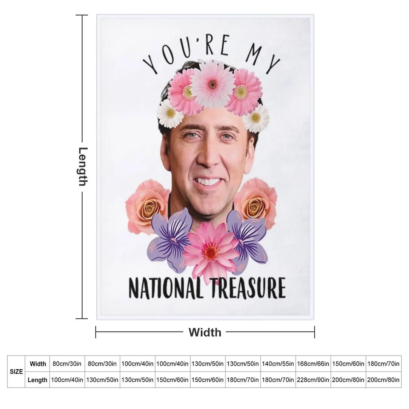 National Treasure T-ShirtNicolas Cage You're My National Treasure Funny Throw Blanket Loose Hair Blankets