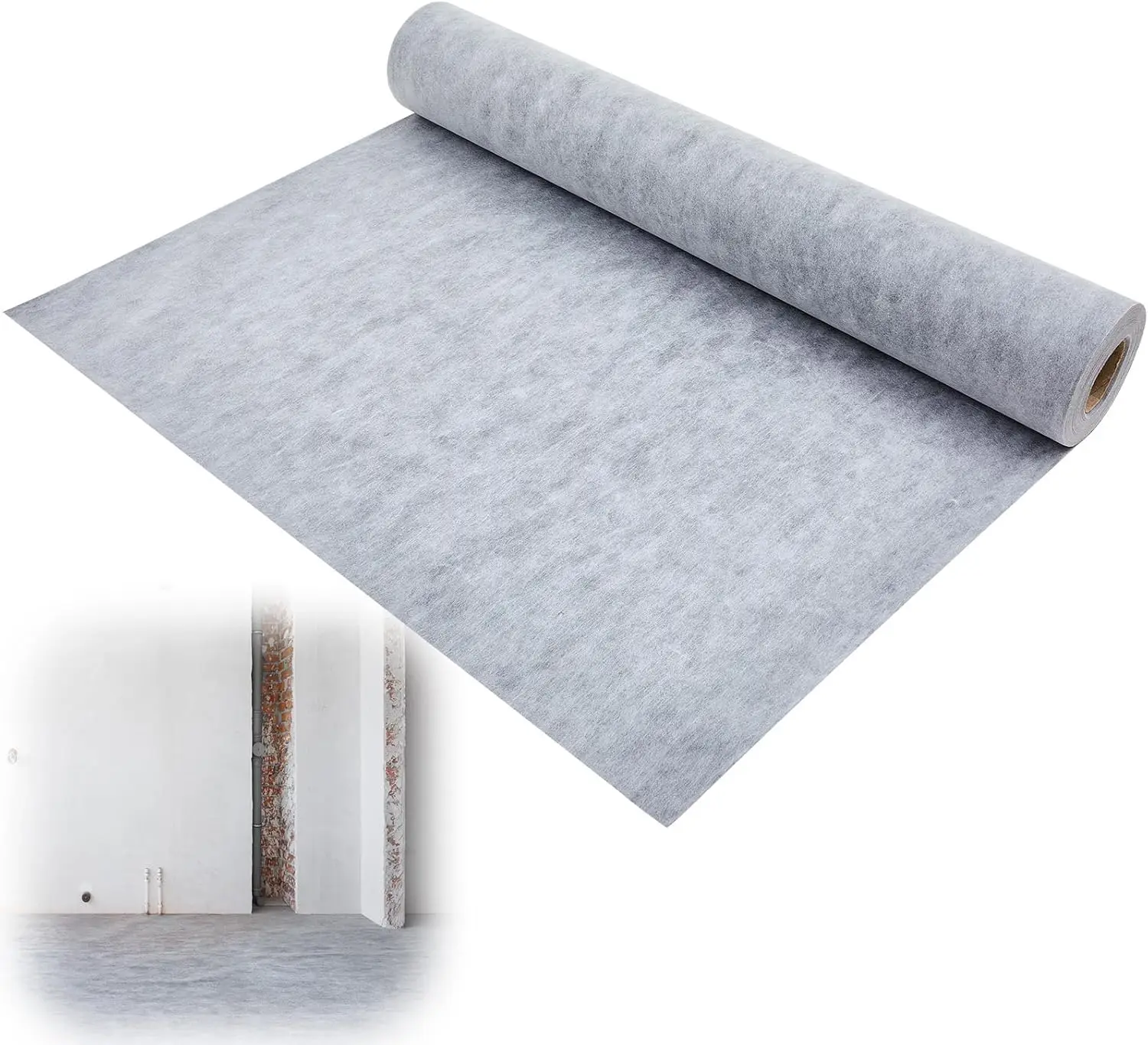

3.94 ft x 114.8 ft / 452 Sq ft Waterproof Membrane for Shower 23.6 Mil Thick Tile Underlayment Shower Membrane PE Fabric