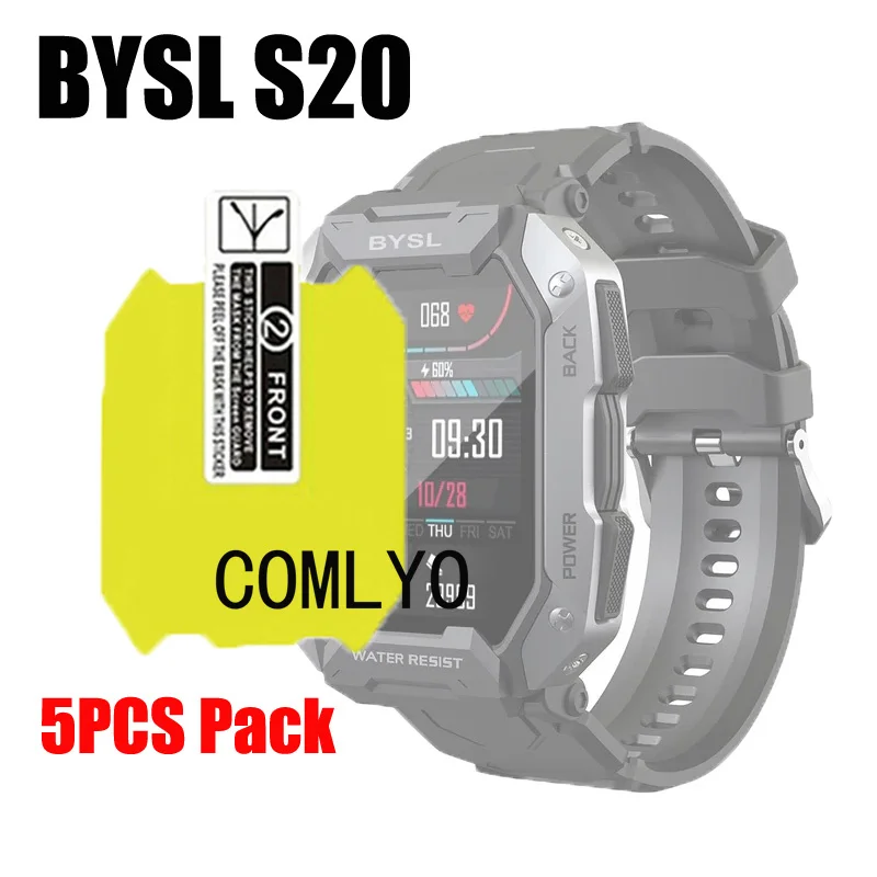 5PCS Pack For BYSL S20 Screen Protector Soft Film Smart watch Ultra Thin Cover HD TPU Scratch Resistant