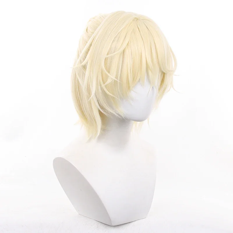 New Anime Alien Stage LUKA Cosplay Wig Golden Half Tied Hair Ponytail Heat Resistant Synthetic Wig Cap Masquerade Carnival Party