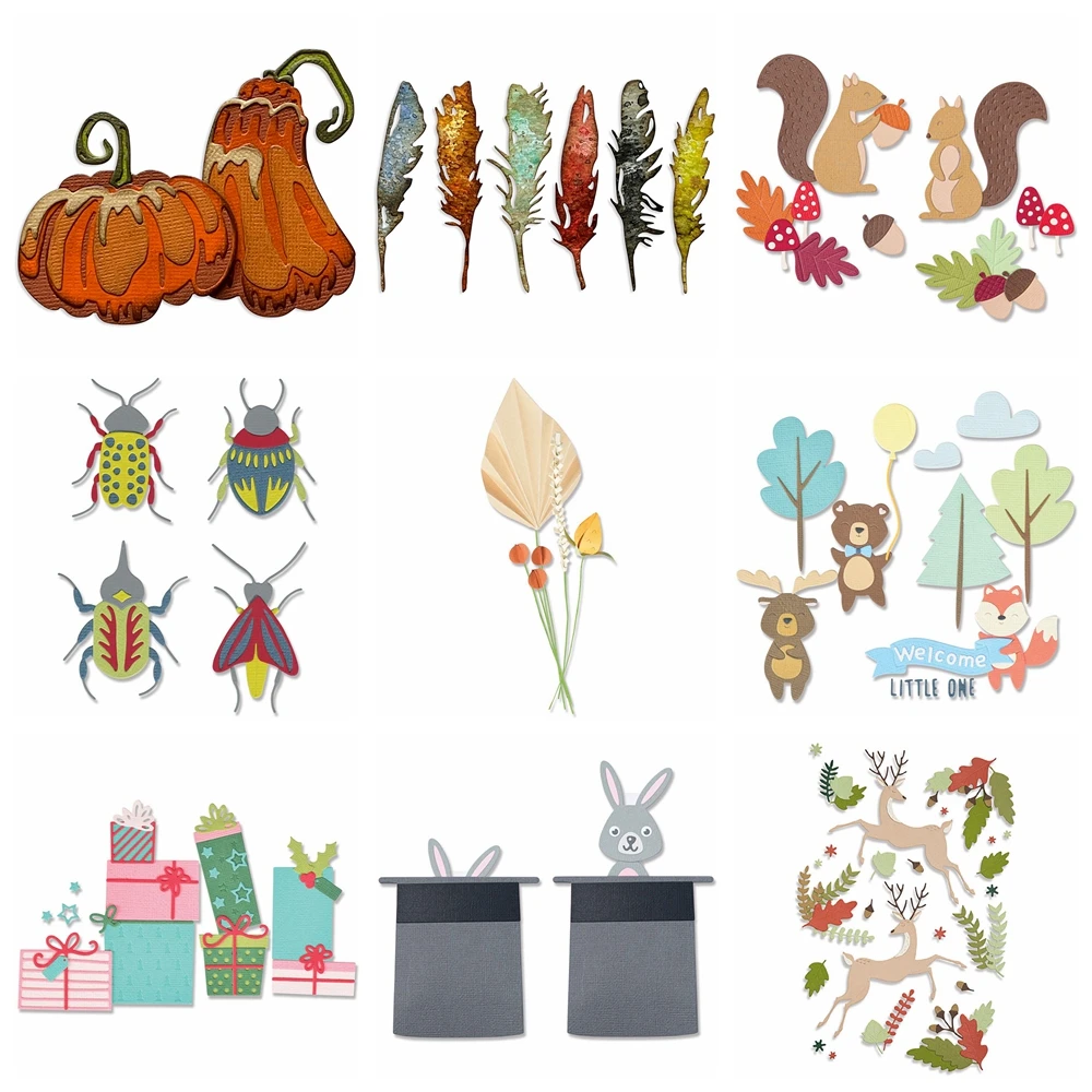Federn-Stanzformen, magischer Hut, festliche Geschenke, Metall-Stanzformen für DIY Scrapbooking, Album, Kartenherstellung, Dekoration, Papierhandwerk