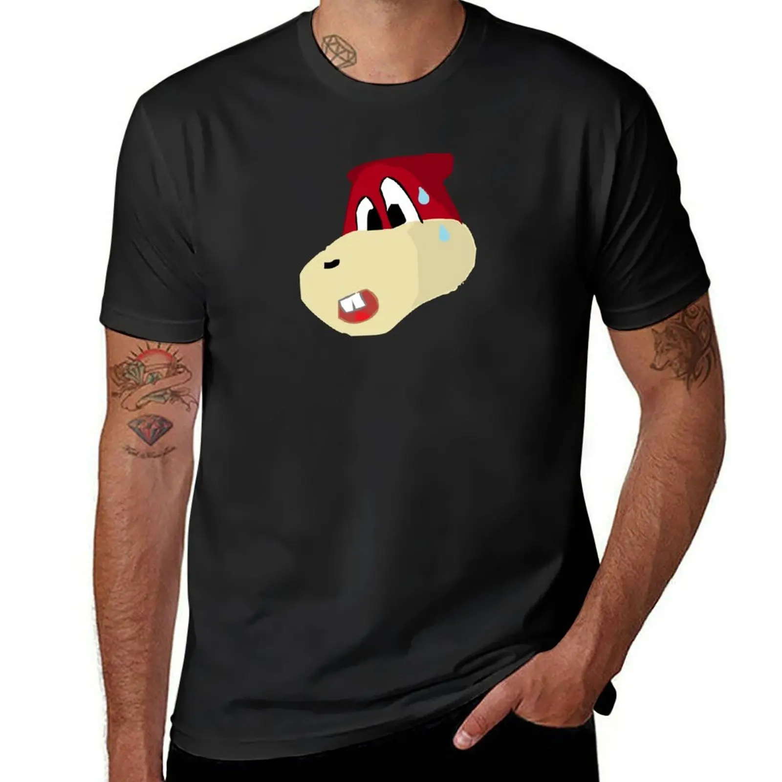 Funny scared beaver head in comic book style T-Shirt cute clothes plus sizes plain black t shirts men