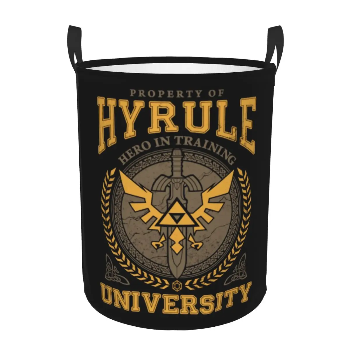 Hyrule University Video Game Laundry Basket Collapsible The Legend of Zeldas Baby Hamper for Nursery Toys Organizer Storage Bins