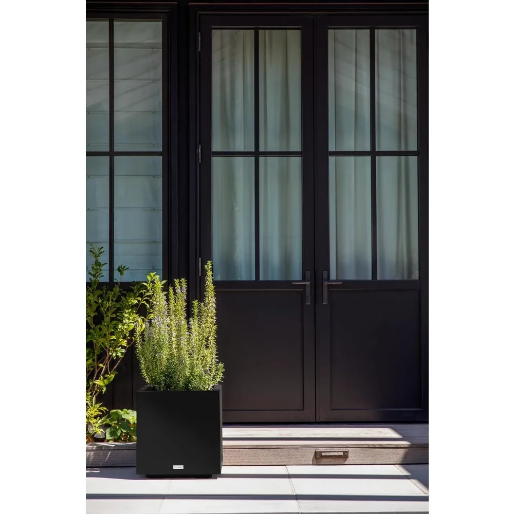

Block Series Cube Plastic Planter - Large Square Planter for Indoor or Outdoor Patio/Garden | Durable All-Weather