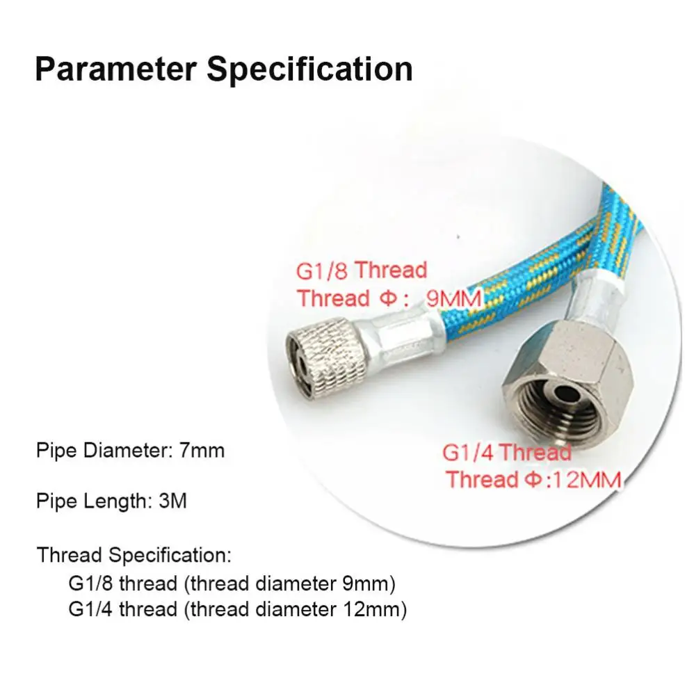 Tubo dell'aria per aerografo intrecciato da 3M tubo flessibile per adattatore da 1/8 di pollice a 1/4 di pollice per Nail Art con pompa ad aria per penna Spray