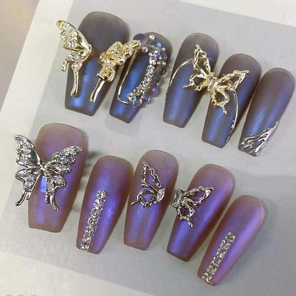 Joias para arte em unhas, borboleta simétrica, amuletos para unhas, brocas, decorações de unhas, acessórios de manicure, strass