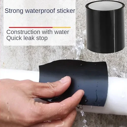 Imagen 2 del producto Cinta de reparación, cinta impermeable súper fuerte, goma para detener fugas, parches de sellado, agujeros, grietas, autoadhesivo para reparación de mangueras de techo, cinta flexible