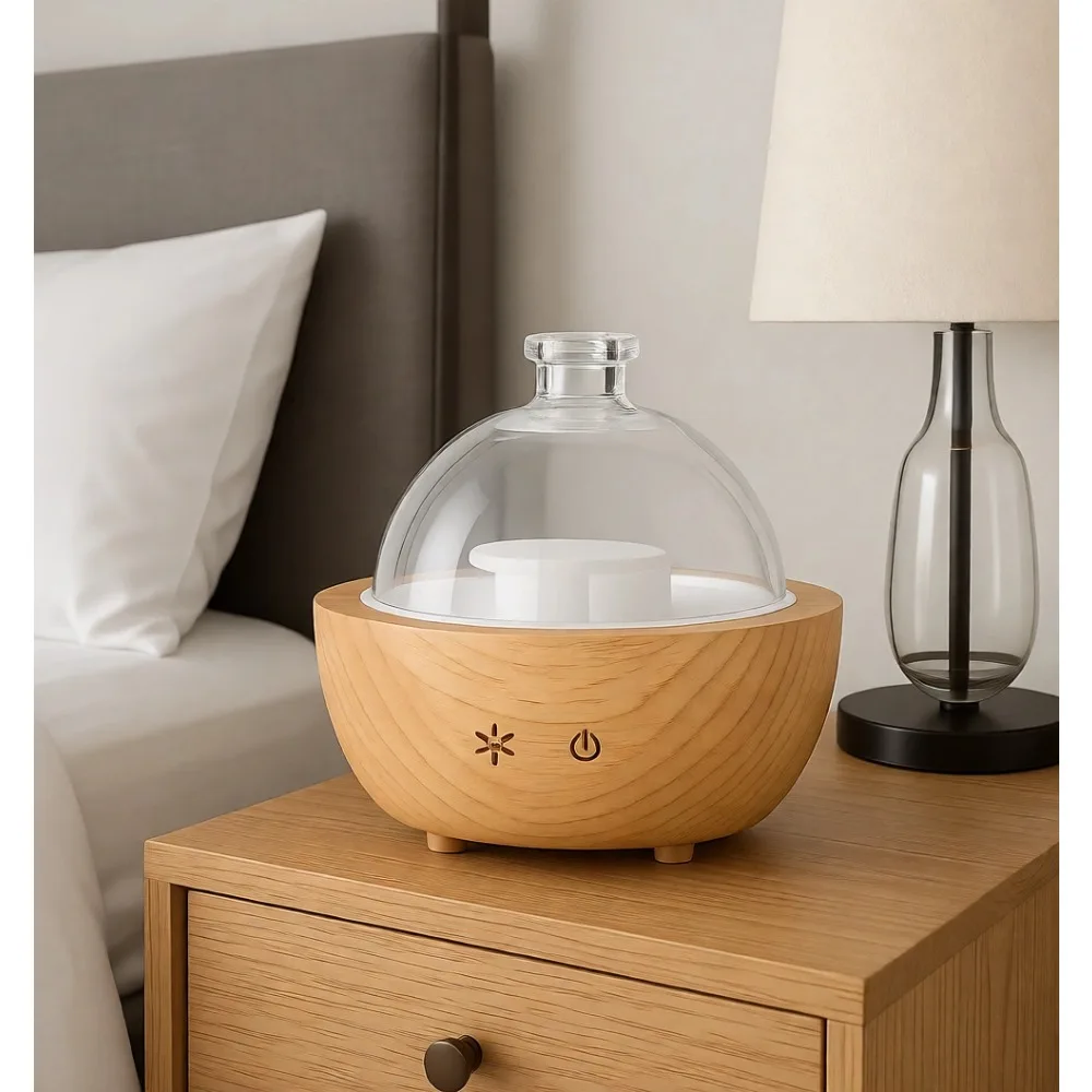 

Обновленный Аромадиффузор 2025 года с дистанционным управлением, ручной работы, из стекла и дерева, 200 мл, холодный туман, 7 цветов LED, безводный, с автоотключением, для дома и офиса, подарок