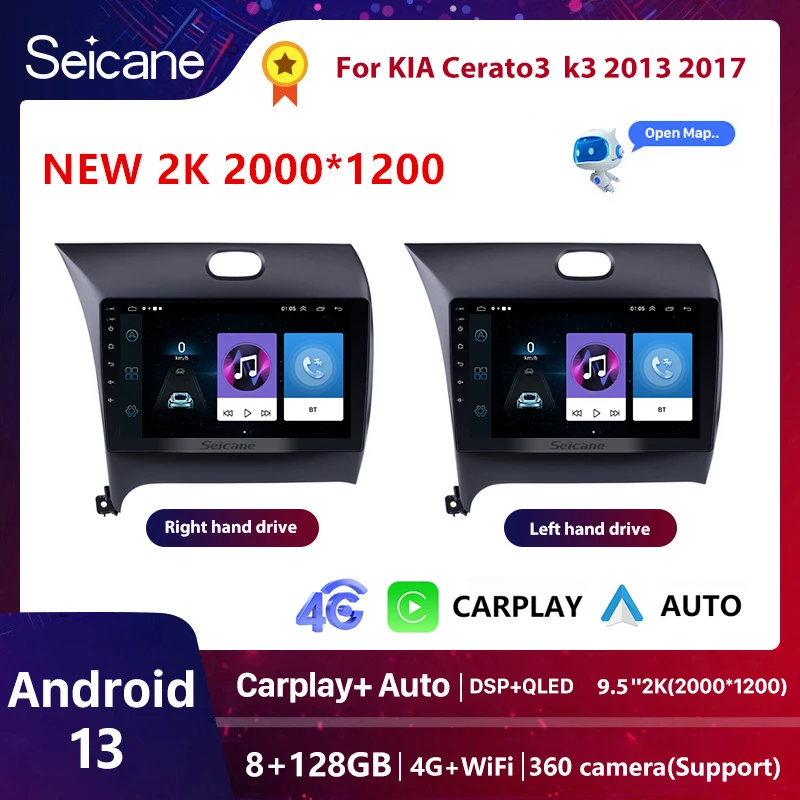 

Seicane Android Car Radio Multimedia Video Player For Kia K3 Cerato 3 Forte 2013-2017 Navigation GPS Carplay 2Din Stereo Wifi