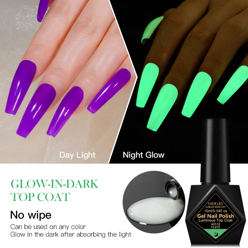 10ml Milk White Luminous Top Coat Gel Nail Polish Neon UV LED Nails Gel Soak Off Gel Varnish Fluorescent Nail Art Nail Supplies