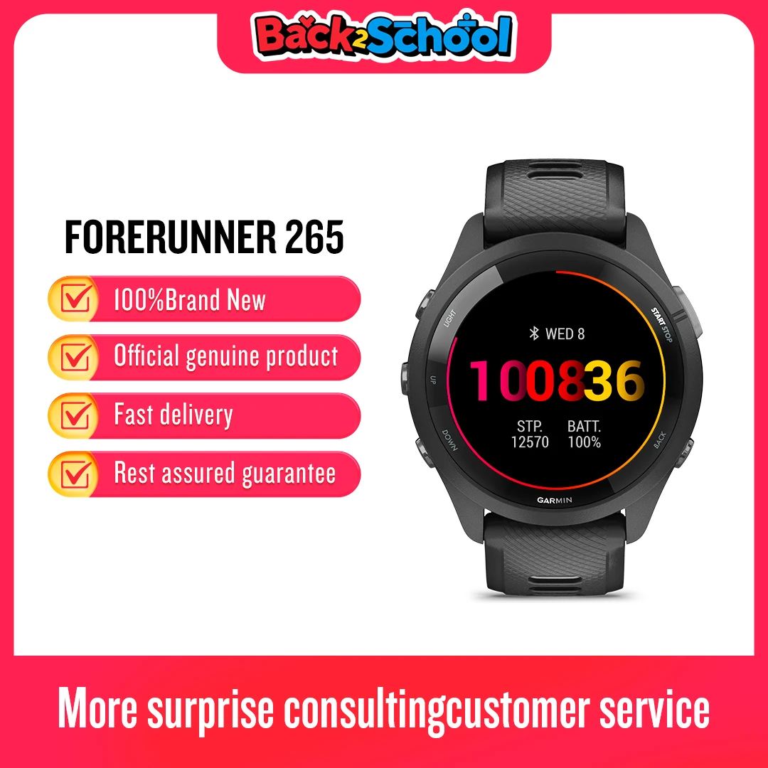 Garmin Forerunner 265/265s Спортивные часы Открытый GPS Бег Фитнес Марафон Плавание Китайские умные часы с пульсометром и кислородом в крови