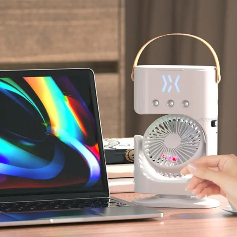 27RB USB Recargable Desk Ban Fan Energy Waving Camping Viaje Humidificando Textura plástico para acampar aire libre