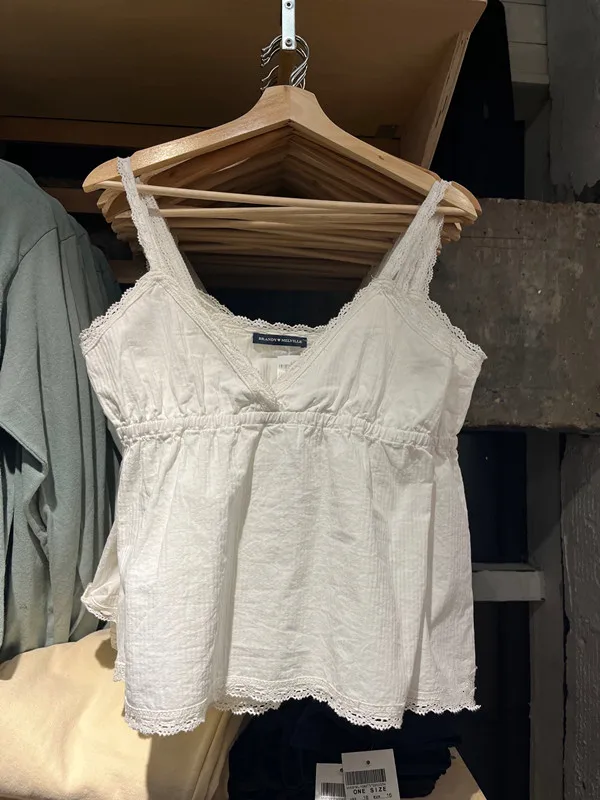 Cinturino in puro cotone V-ne Gilet da donna Capispalla Brandy BM American Lace Trim Sexy Bal Commute Sle Pezzo unico Regular...