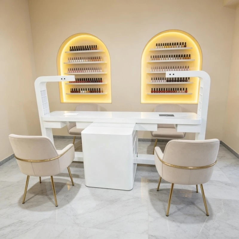 

Trendy Manicure Table Set In White, Simple And Economical, Suitable Nail Salons, Japanese-Style Light Luxury Single Or Doubl