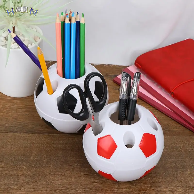 1pc Soccer Ball Shaped Toothbrush Pen Pencil Holder Desktop Rack Student Gift