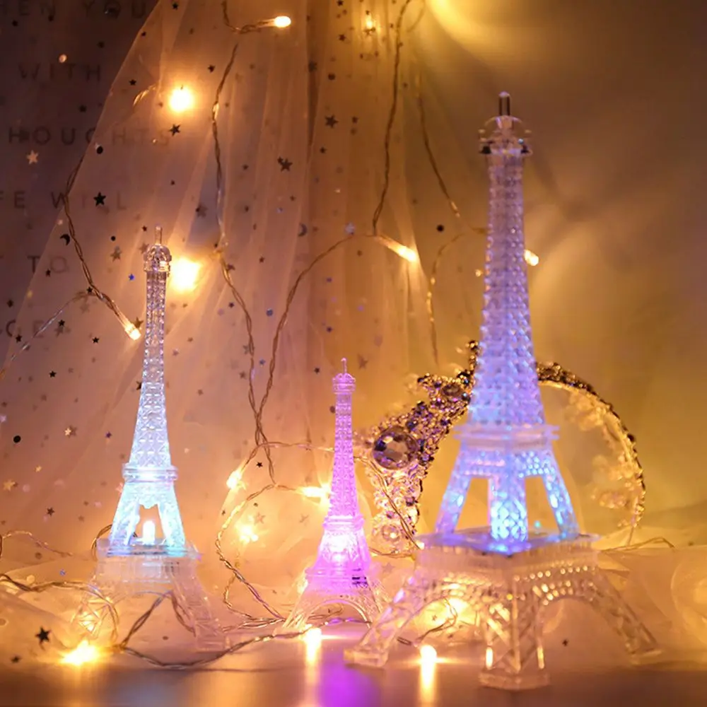 

Colorful lights Environmental friendly Mobile power Paris fashion style Tower light Desktop decoration Eiffel Tower Night light
