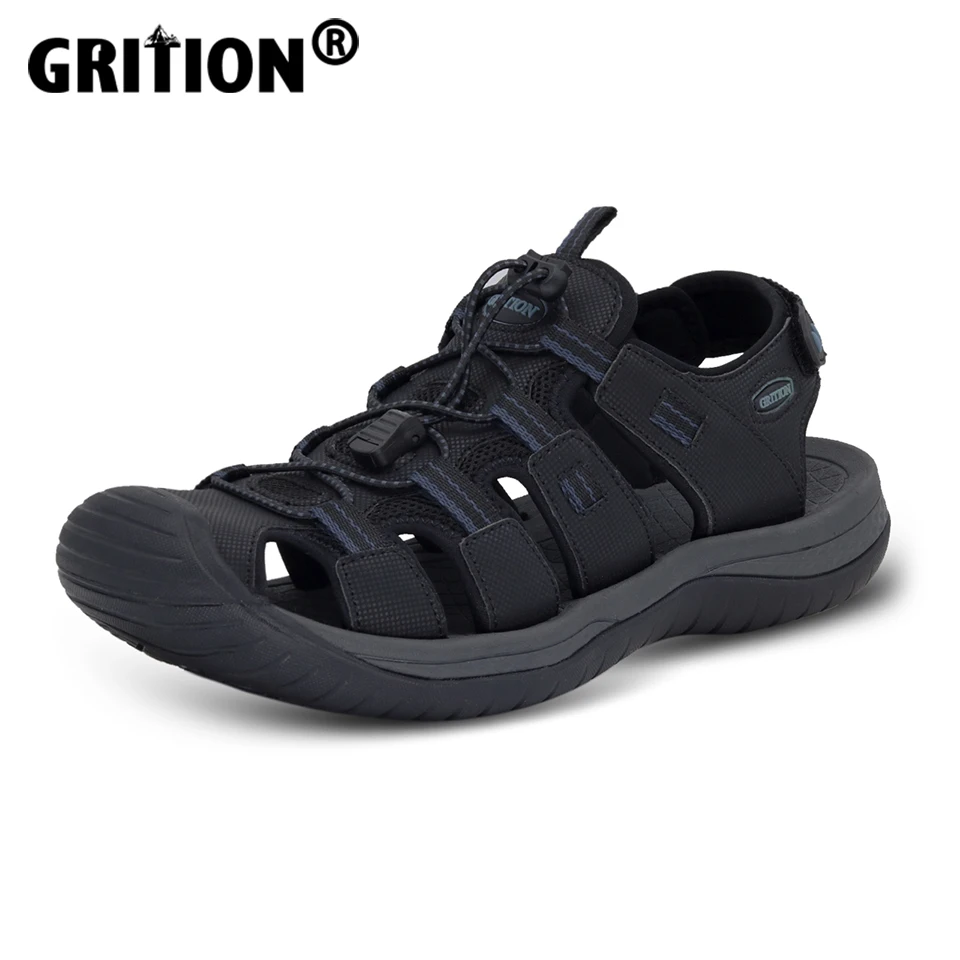 GRITION-Sandales de sport d\'été pour hommes, chaussures d\'extérieur coordonnantes, confortables, ajustables, respirantes, nouvelle mode, pantoufles