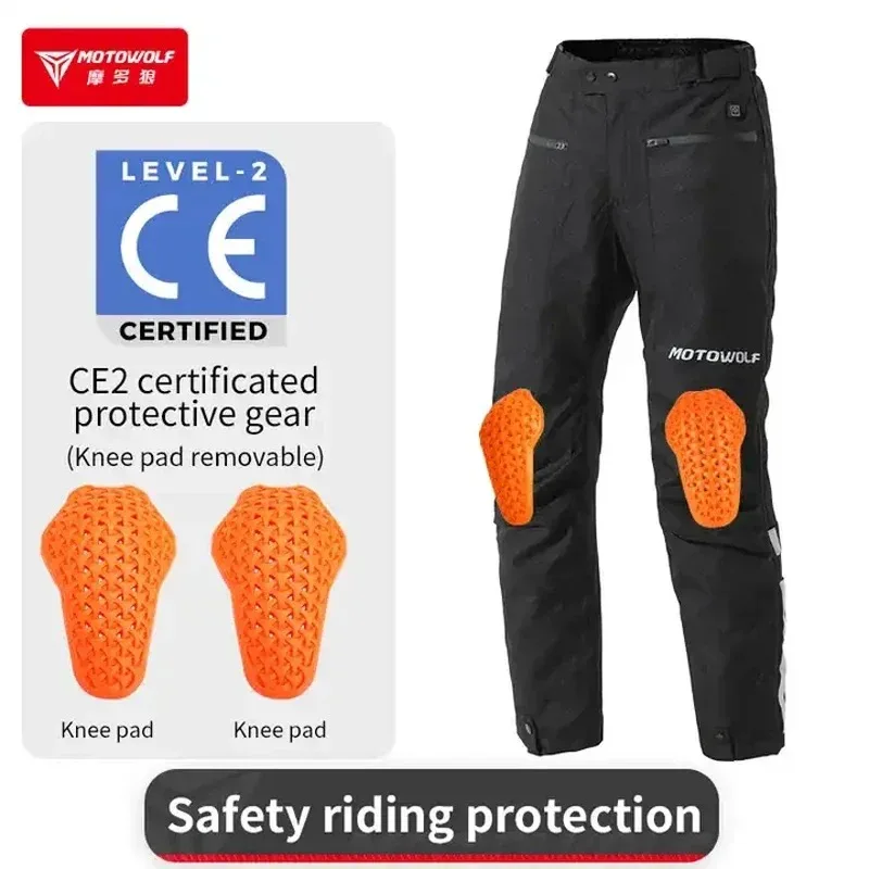 MOTOWOLF moto equitazione riscaldamento elettrico pantaloni a sgancio rapido antivento e caldo inverno staccabile equipaggiamento protettivo CE