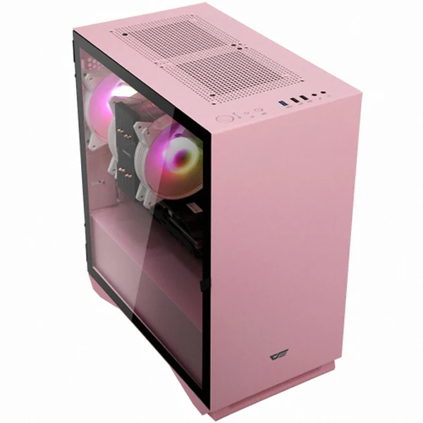 DarkFlash DLM22 RGB reinforced glass pink Mini Tower