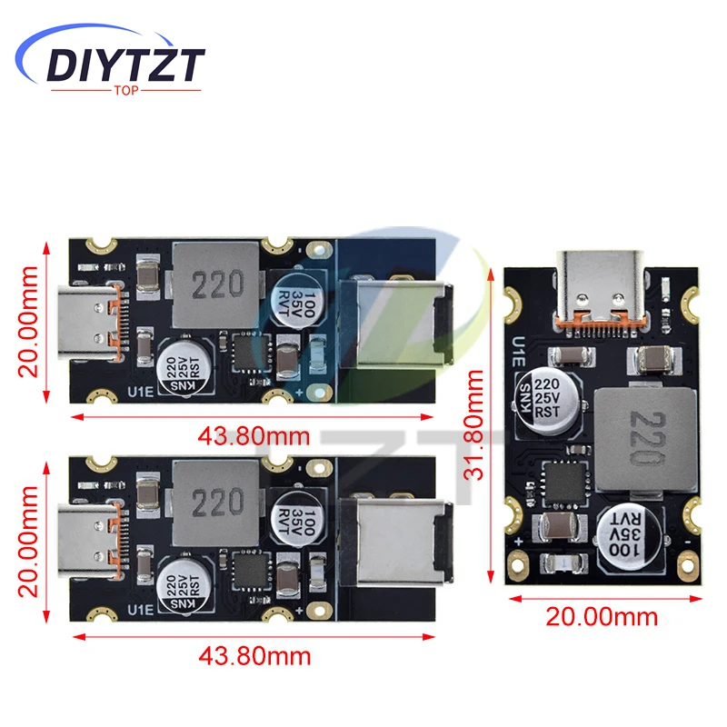 QC4.0 QC3.0 Tipo-C USB PD65W Modulo adattatore per telefono a ricarica rapida DC8-32V 3.25A 65W Modulo step down per Huawei SCP/FCP Apple PD