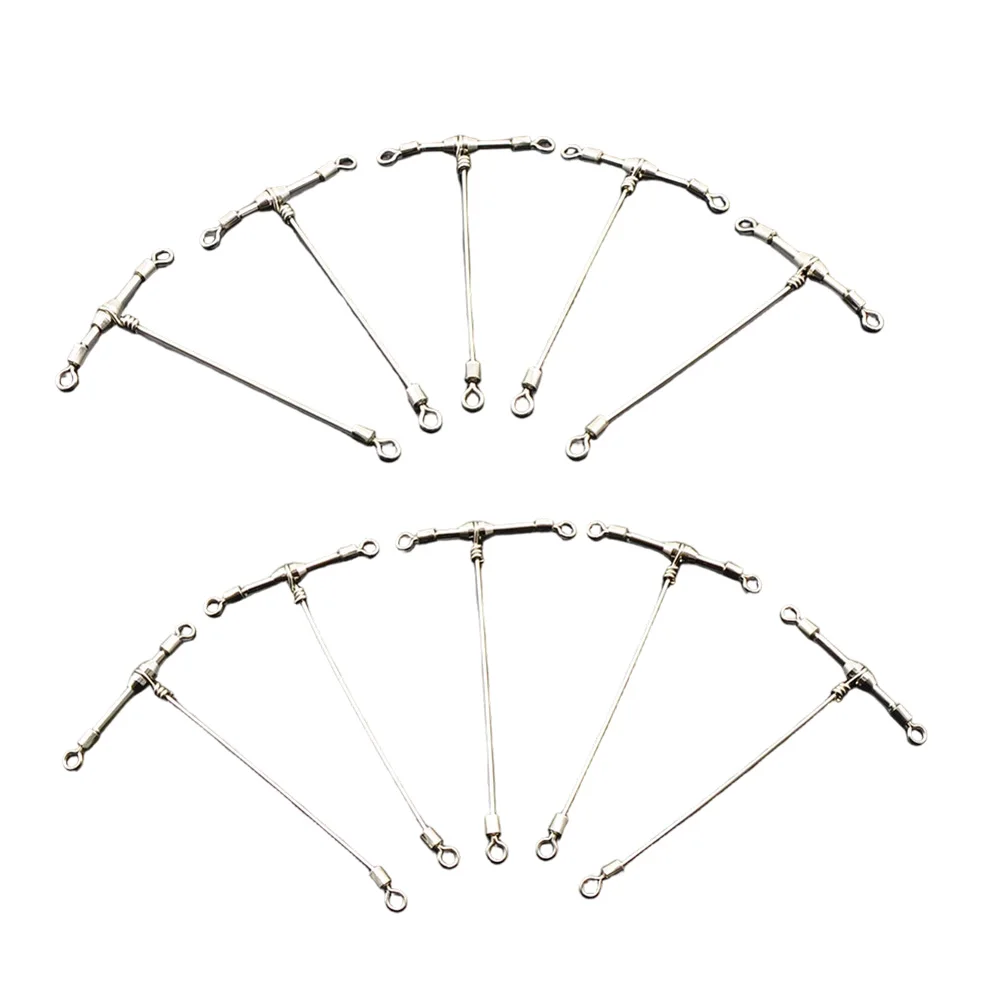 

10 шт. поворотное кольцо для рыбалки на лодке, Т-образная тройная раздвижная баланс, светящиеся бусины, кольцо-разветвитель, аксессуары для рыбалки