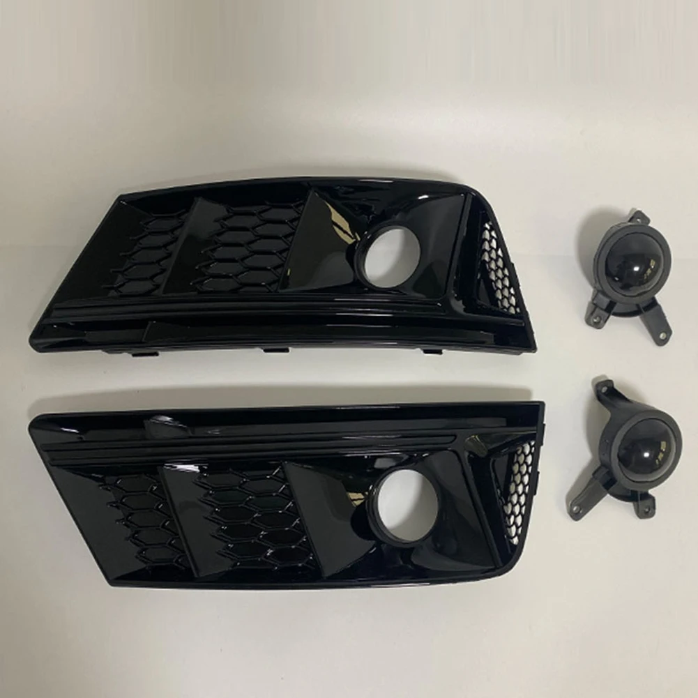 YWDZ-Fog Light Grille Bezel Lid For Front Bumper Hood Trim For A4 A4L S4 B9 2017-2018