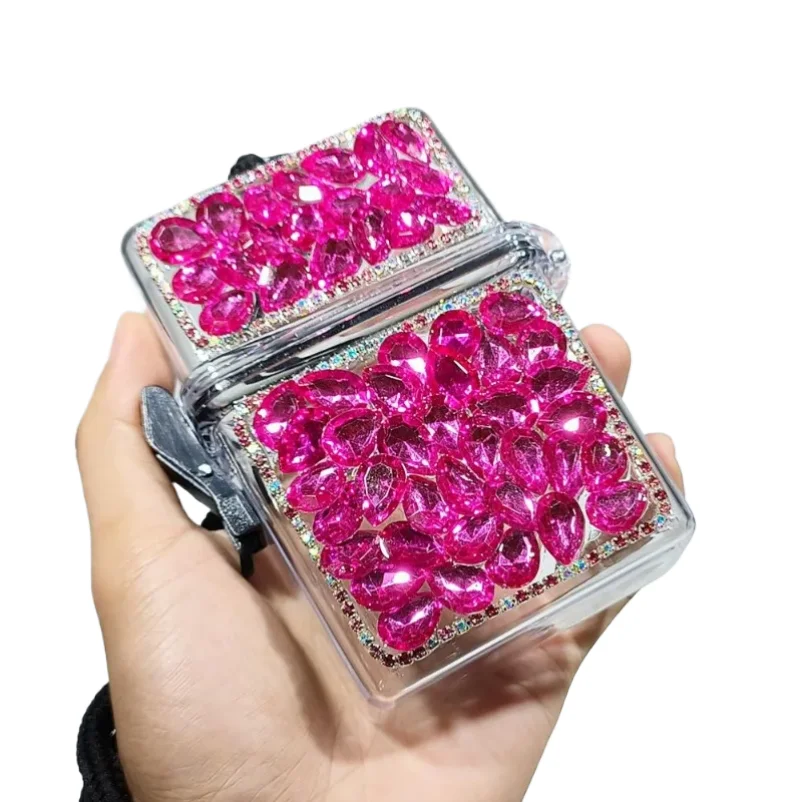 

Ladies with Lanyard Diamond Transparent Cigarette Case Waterproof Cigarette Case High-end