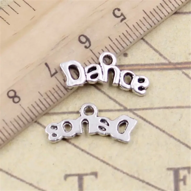 400 Stück antiksilberfarbene Tanz-Charms-Anhänger, 20 x 9 mm, DIY-Armbänder, Schmuckherstellung # 2980 – Detail 3