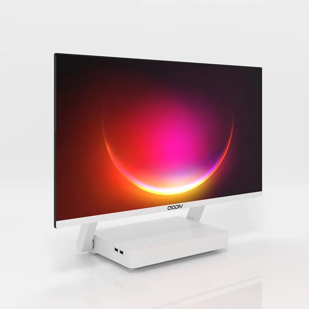 Computador tudo-em-um 1K de 24 polegadas (Intel Core i5 7400, RAM 8/16GB, SSD /256/512/1024GB, Windows 11 Pro), branco, teclado inglês