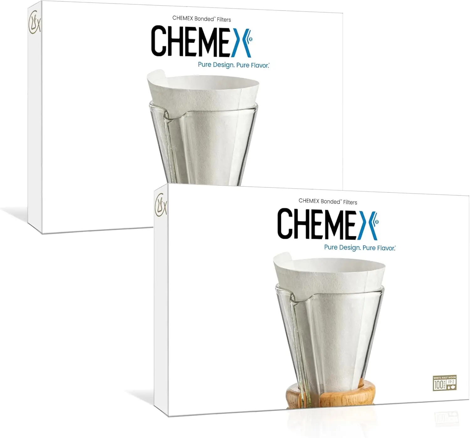 

Coffee Filter Half Moon 100 ct 2 Pack for Chemex Brewers