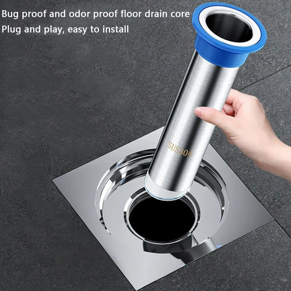 

Stainless Steel Floor Drain Cores Extension Pipe Embedded Floor Drain Backflow Preventer Efficient Drainage with Hair Catcher