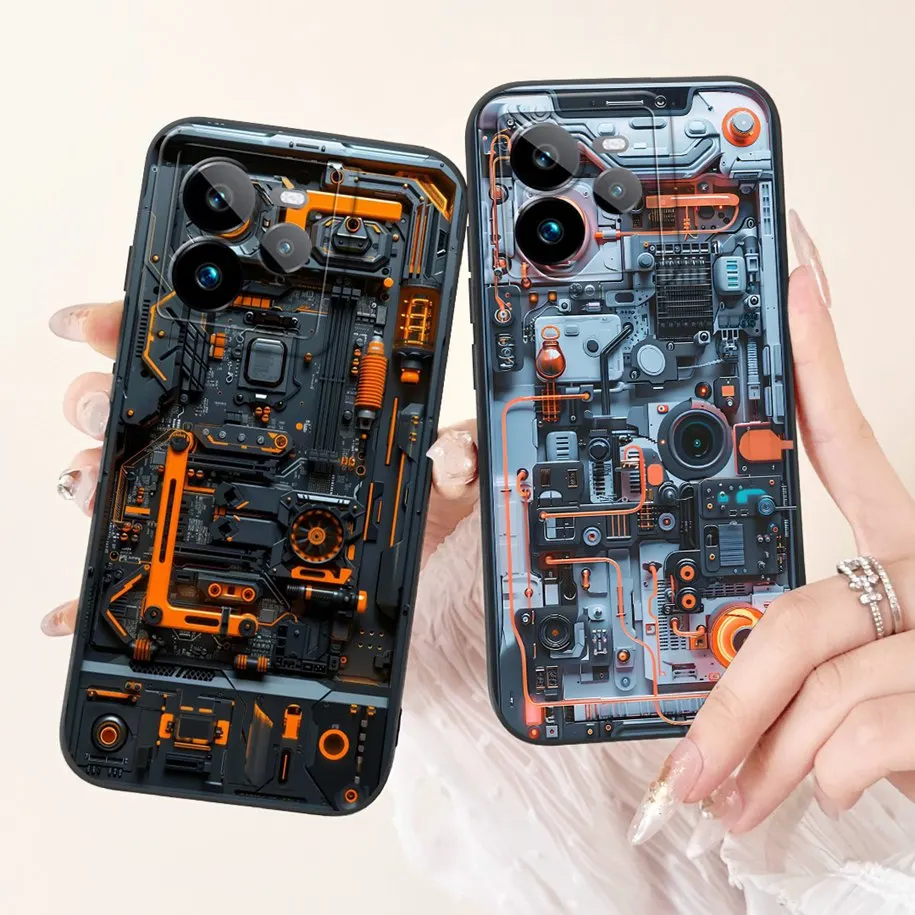 حافظة لهاتف Realme GT 7 2025 Realme GT 7 Pro غطاء فاخر مطلي بالحلوى من السيليكون الناعم المقاوم للصدمات لهاتف Realme GT 7T GT7