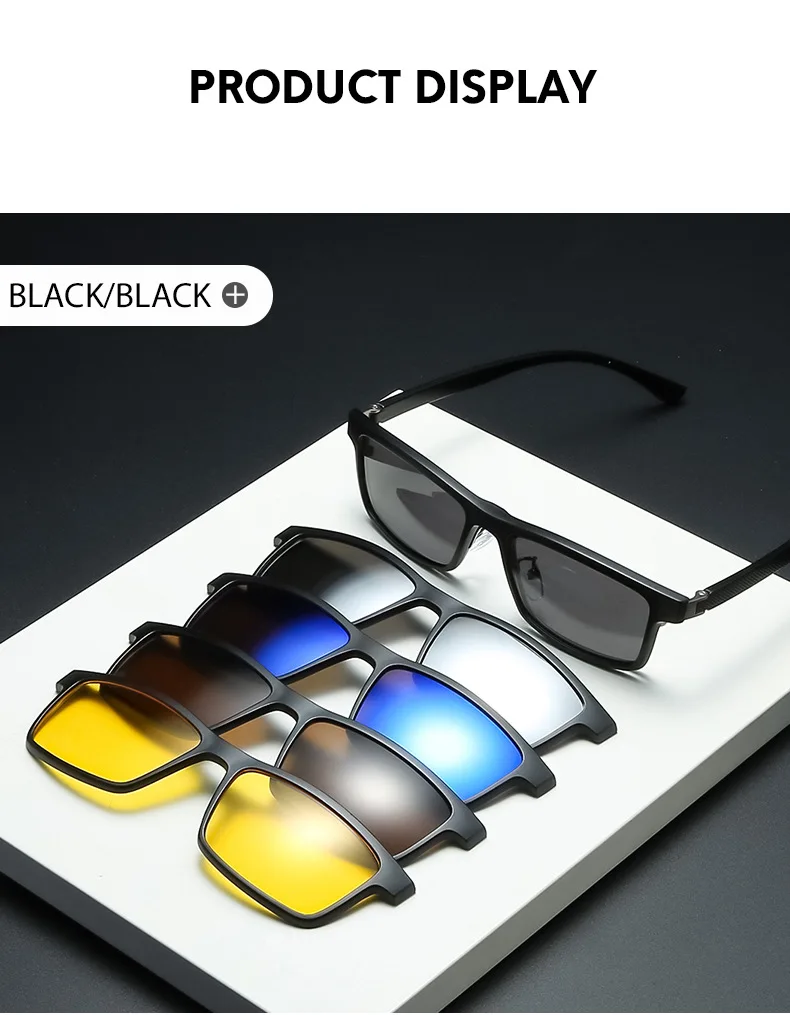 Vcka quadratische Myopie Brille Sonnenbrille 0,5 Magnet clip Männer Geschäfts frauen Legierung Vollformat benutzer definierte Optik Brillen-bis-10 – Detail 7