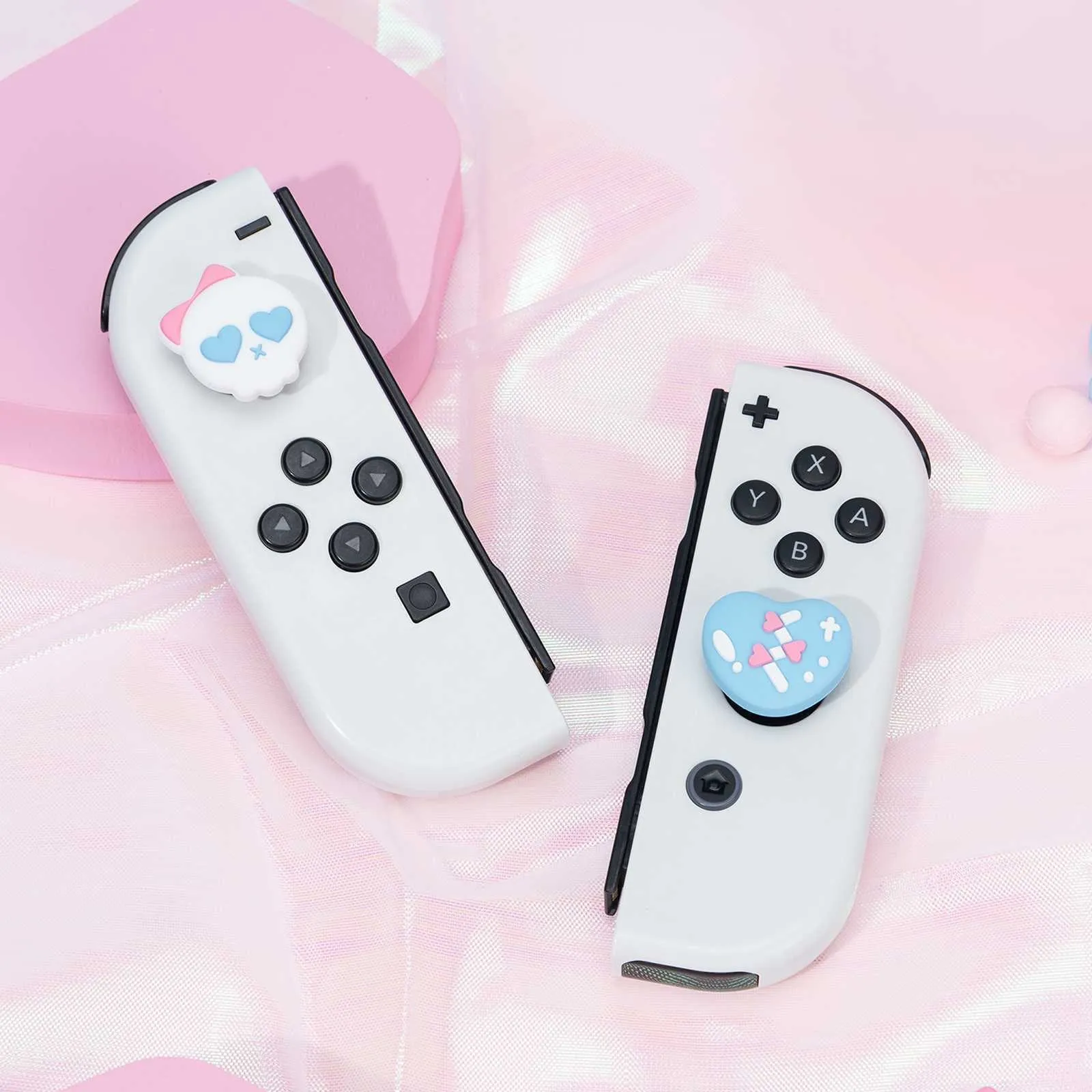 Geeks hare Daumen griff kappen für Nintendo Switch/oled/Lite 4 Stück Silikon Joy-Con Controller Daumens tiel ns Zubehör Punk Schädel