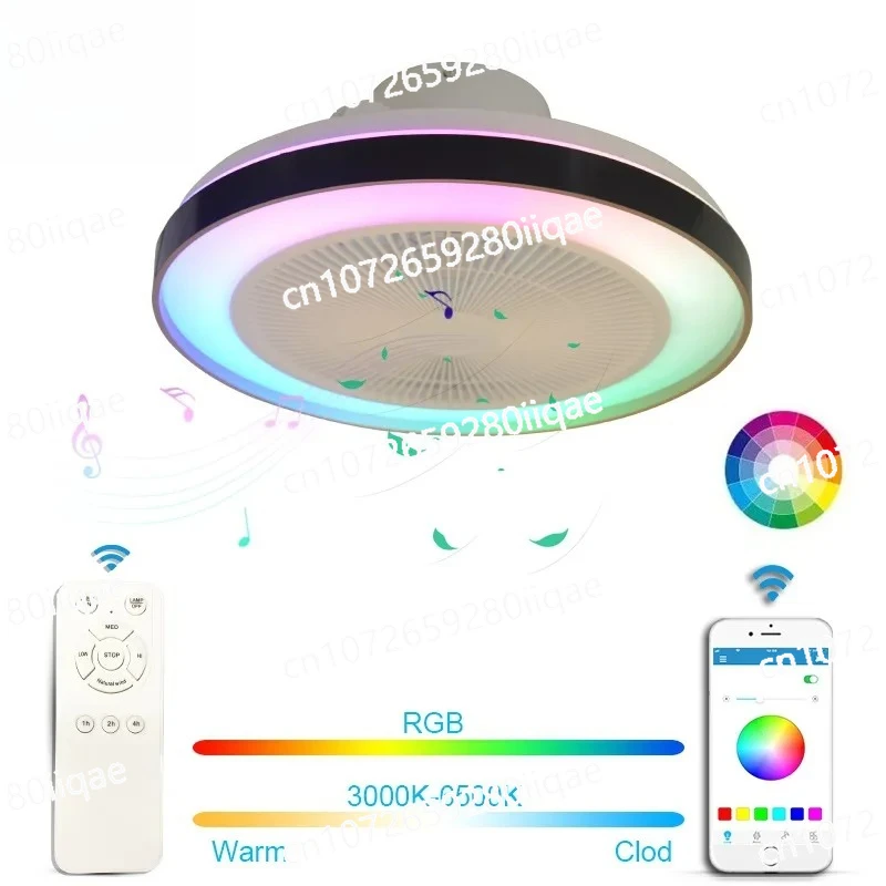 Control Ultra-thin Size for Low Building 20 Inch Air Ventilation Mini LED Ceiling Fan Lamp APP and Remote
