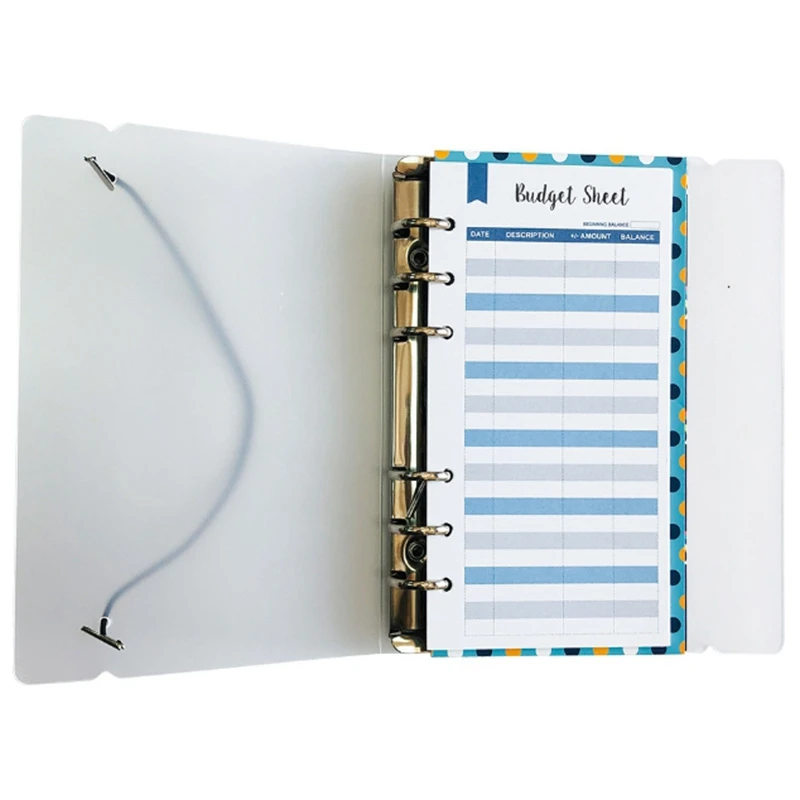 ABRI-Budget Envelope Set, Creative 6-Hole Loose-Leaf Magnetic Opening Cash Envelope With Budget Sheet And Labels