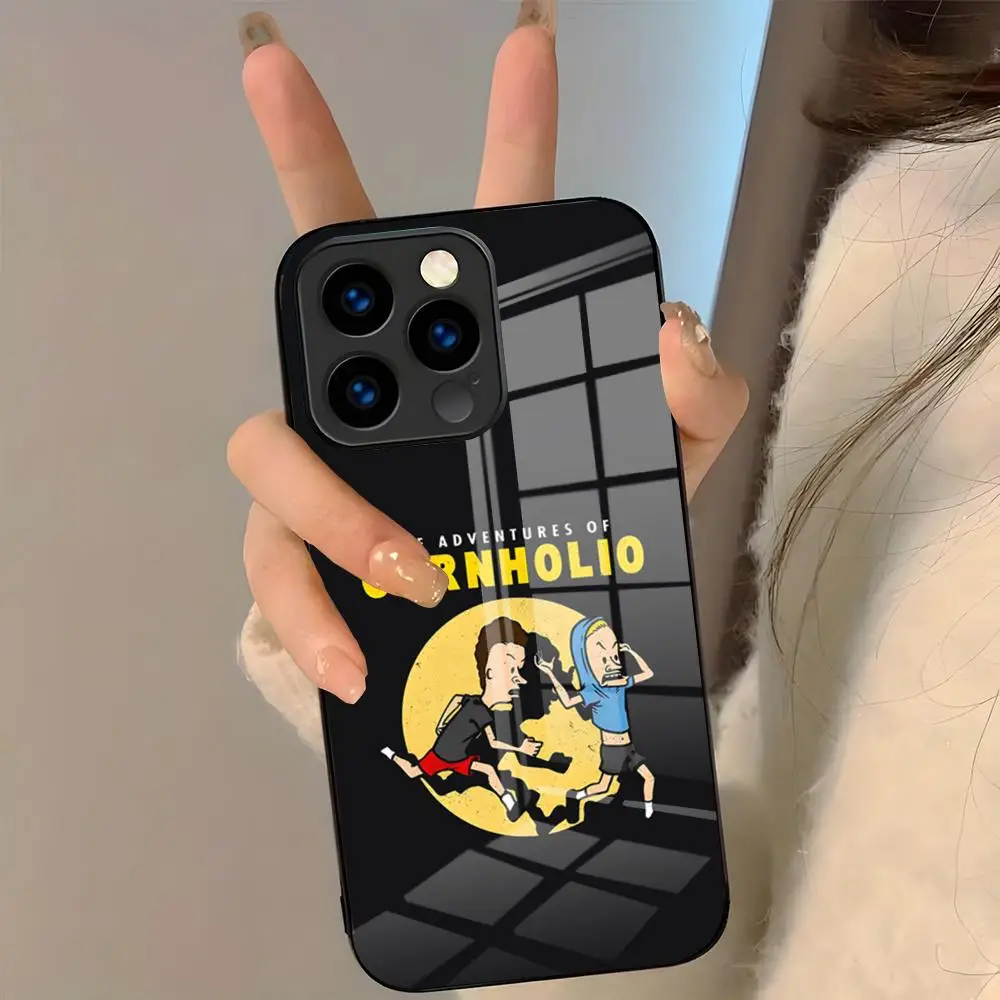 B-Beavis und B-Butt H-Head Handyhülle für iPhone 17 Pro Max 16 15 14 Pro Max 13 11 Plus Glasabdeckung