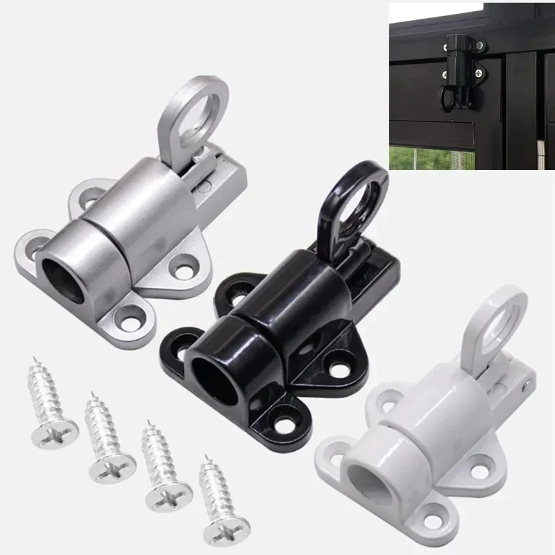 1/2/4Pcs Aluminum Alloy Spring Door Bolt Latch Home Window Gate Security Pull Ring Spring Bounce Door Bolt Automatic Latch Lock