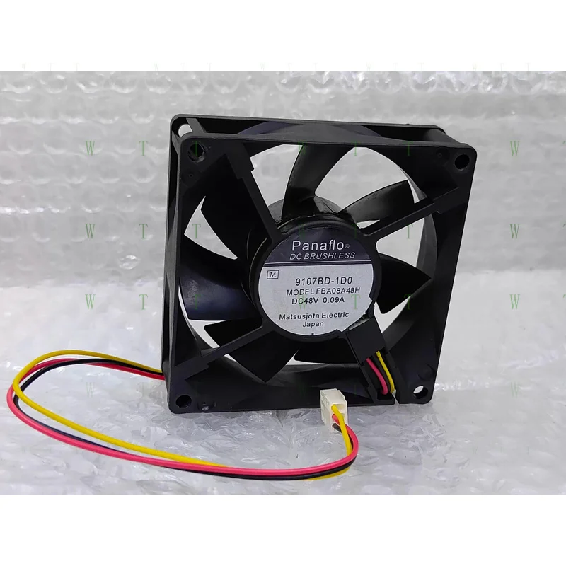 

H 1 pcs For panaflo Fan FBA08A48H DC48V 0.09A 8CM 8025 3-wire cooling fan