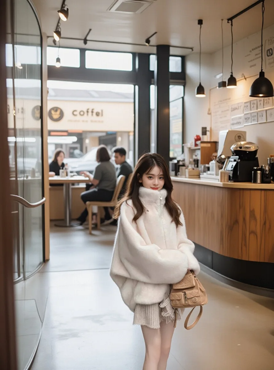 Eco-Friendly Fur Coat Women's Loose Fit Stand Collar Outerwear Easy Wear High-End Feel New Style Commute Wind Winter Jacket