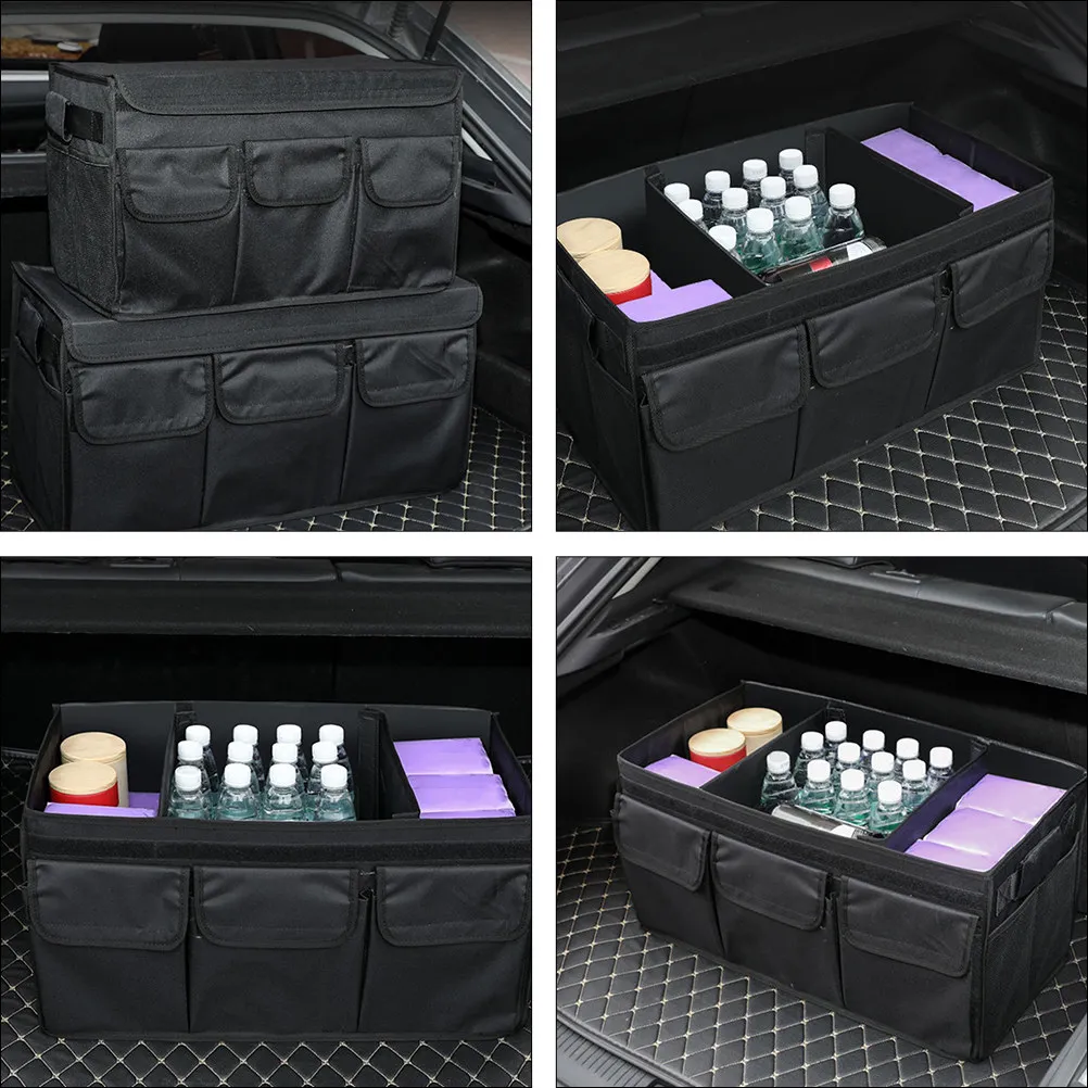 

Органайзер для багажника автомобиля 60 л, сверхпрочный складной контейнер для хранения, быстрое и удобное решение для организации пространства в багажнике