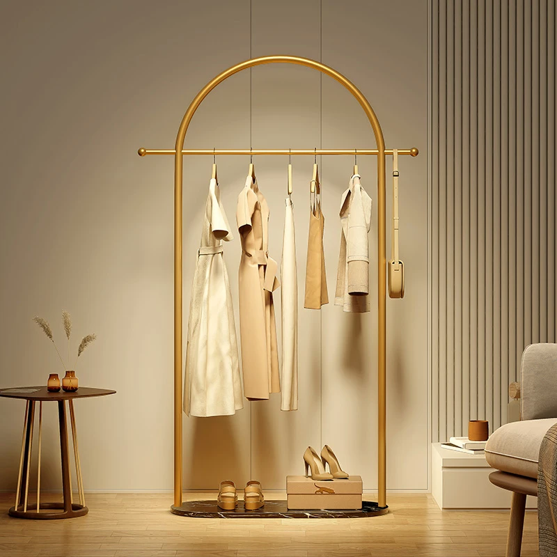 Metal Standing Coat Rack Golden Garment Wardrobes Clothes Rack Stand Dressing Room System Perchero De Pie Library Furniture