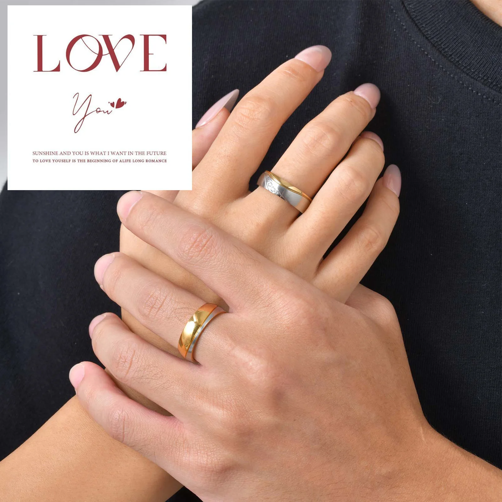 

Кольца для пар, подарки на годовщину на заказ, обещание, обручальное кольцо, обручальные кольца, бесконечная любовь, одинаковые кольца, ювелирные изделия с картой